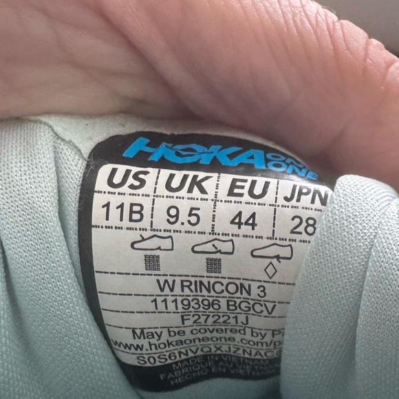 Hoka One Rincon 3 Blue Glass Chalk Violet Running (1119396 BGCV) W11 or M 9.5 - Picture 10 of 11